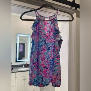Lilly Pulitzer ruffle halter top. Worn once. XS